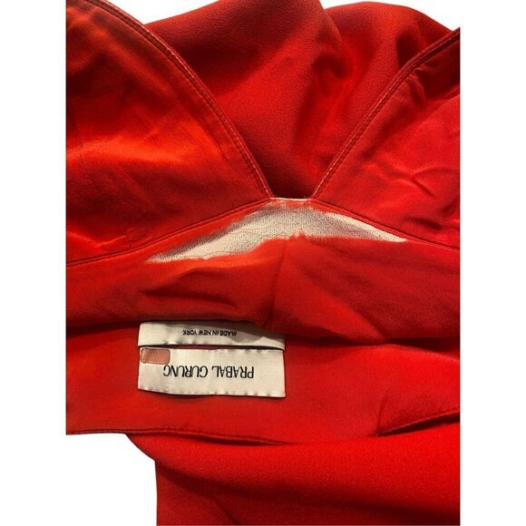 Prabal Gurung Drawstring Ruched Dress Size 0 in Red MSRP: $895 - Picture 10 of 11